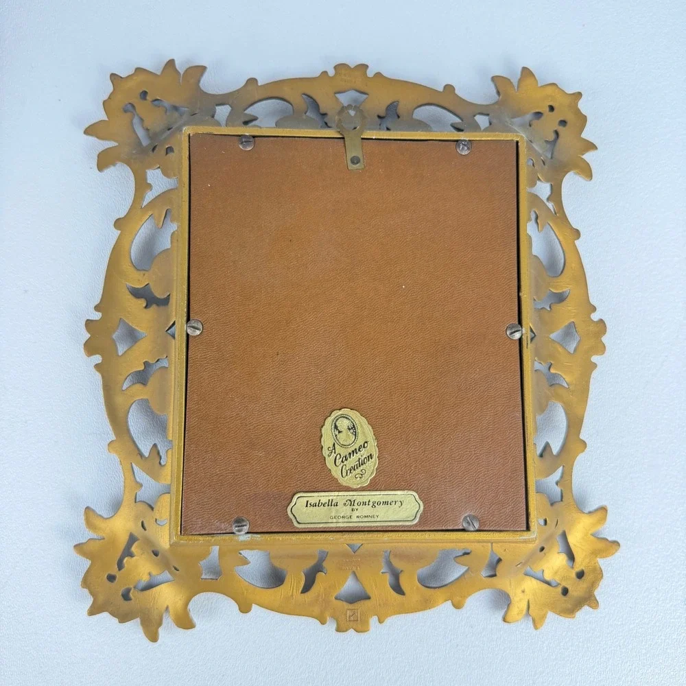 Cameo Creation Portrait Isabella Montgomery Convex Glass Ornate Gold Frame